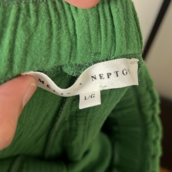 Melissa Nepton Suri Gauze Drawstring Shorts In Island Green Size Large - Picture 7 of 9